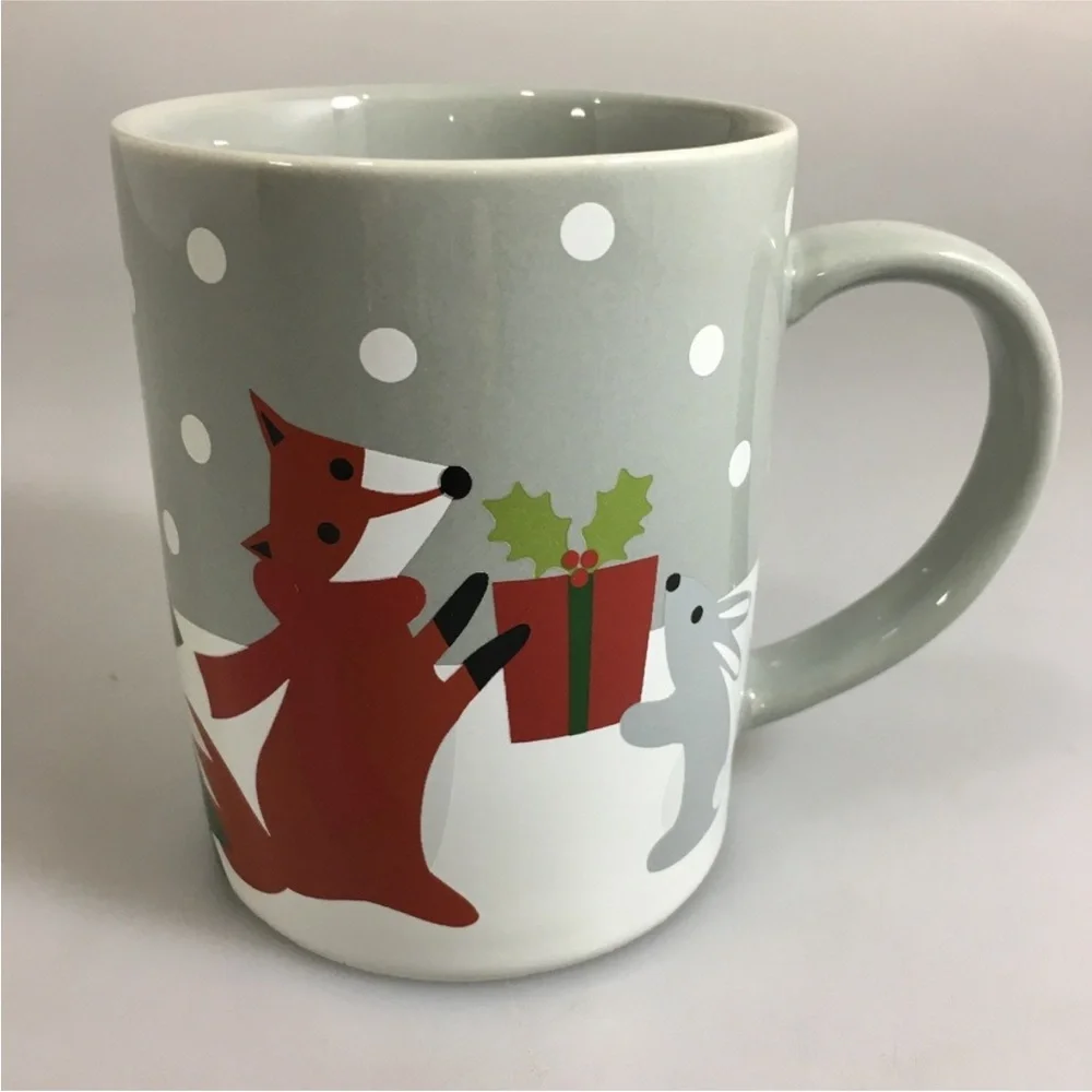 Crate&Barrel Joan Anderson Winter Holiday Critters Mug